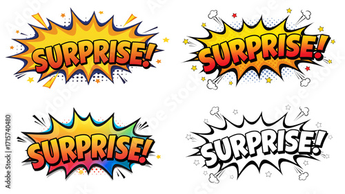 set of comic book surprise expression suitable for your emoticon