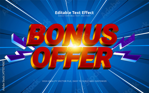 bonus offer editable text effect
