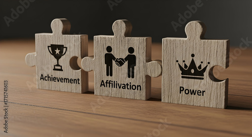 Unlocking success achievement affiliation power with wooden puzzle pieces