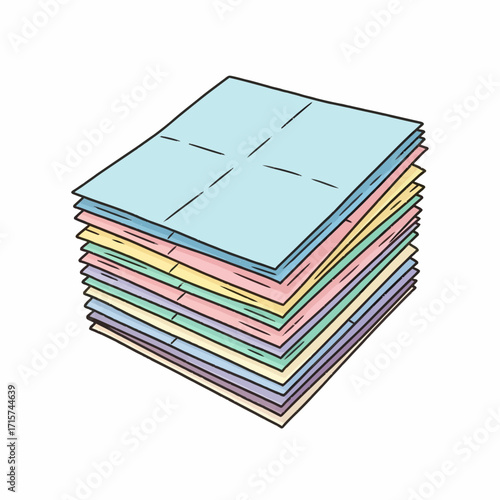 A colorful stack of square origami paper sheets ready for creative crafting and folding projects
