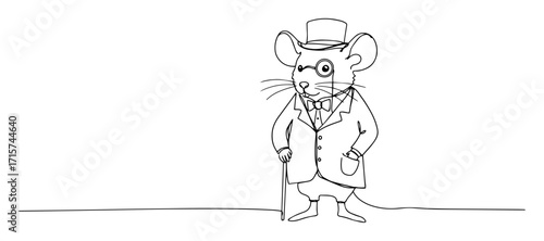 mouse in a suit with cane
