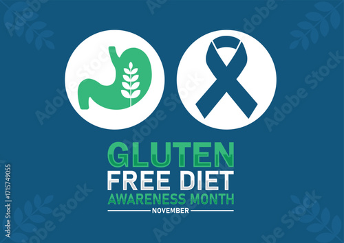 Gluten Free Diet Awareness Month November. Background, poster, postcard, banner design. Vector illustration