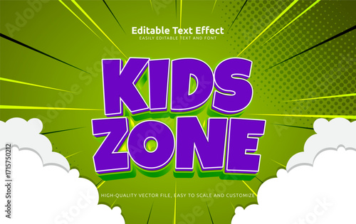 kids zone editable text effect