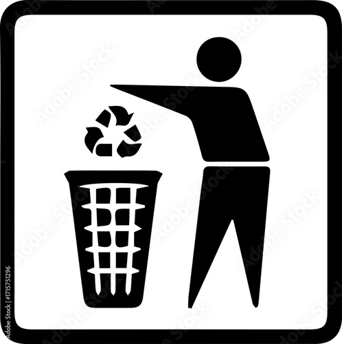 Throw Trash in the Bin Icon
