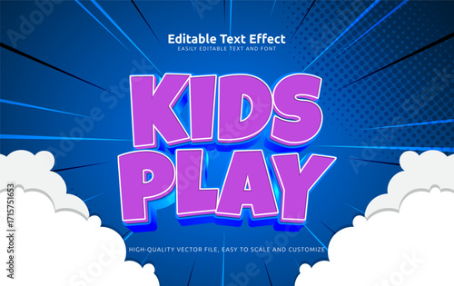 kids play editable text effect