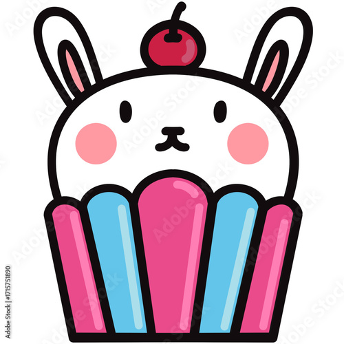 Bunny Cupcake with a Cherry on Top