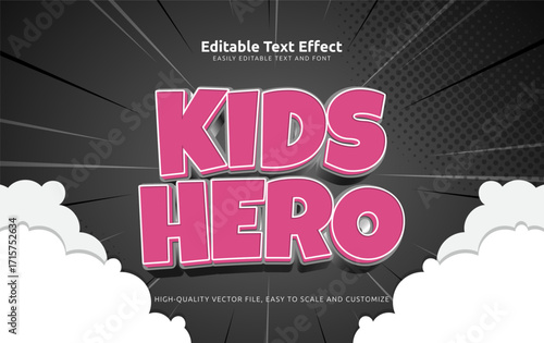 kids hero editable text effect