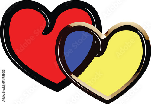 A vibrant red heart, a universal symbol of love and passion, is a romantic decoration for Valentine's Day