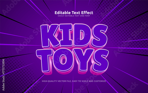 kids toys editable text effect