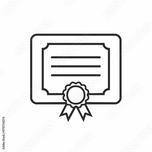 Diploma icon vector in editable stroke linear pictogram
