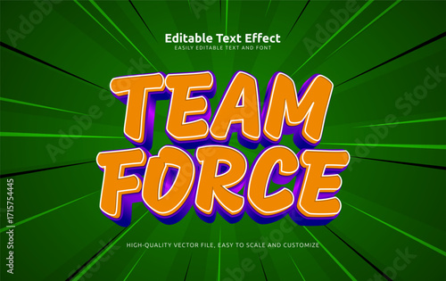 team force editable text effect