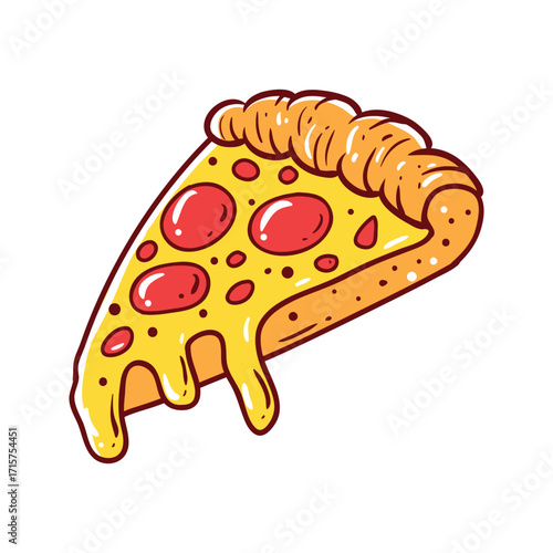 Delicious Slice of Pepperoni Pizza with Melting Cheese.