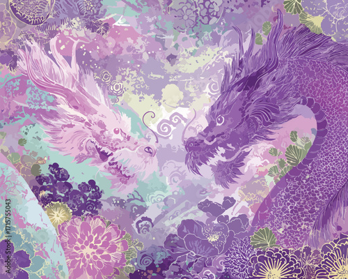 꿈결 같은 보라색 용의 만남