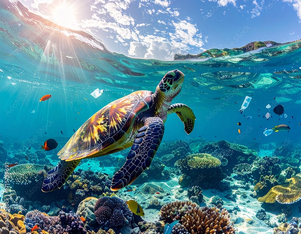 Obraz premium A plastic-free, crystal-clear ocean