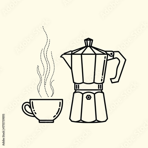 Coffee maker brewing fresh coffee into cup.