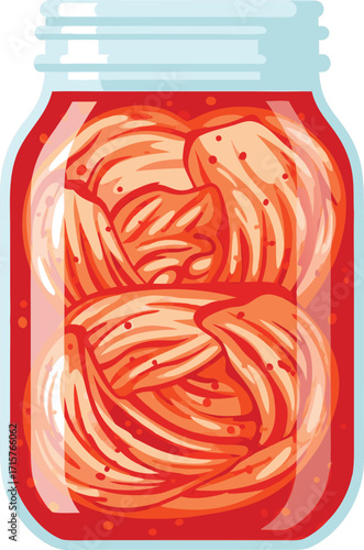 Kimchi Jar with Fermented Spicy Napa Cabbage
