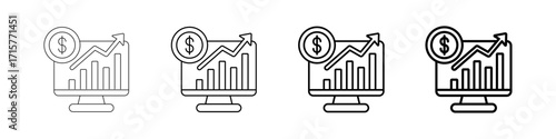 Trading Icons Set In Various Stroke Line Styles