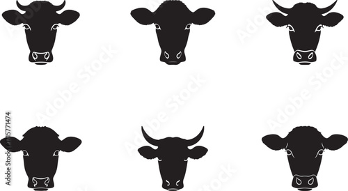 cow head silhouette on white background