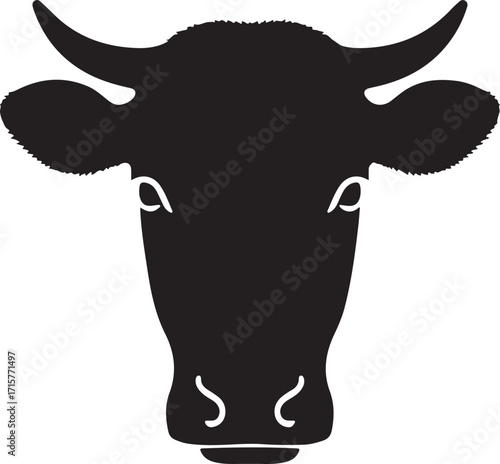 cow head silhouette on white background