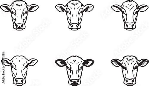 cow head silhouette on white background