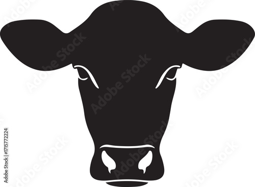 cow head silhouette on white background