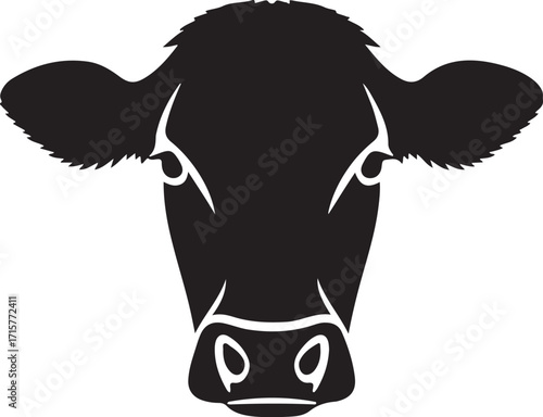 cow head silhouette on white background