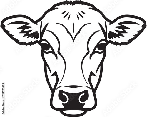 cow head silhouette on white background