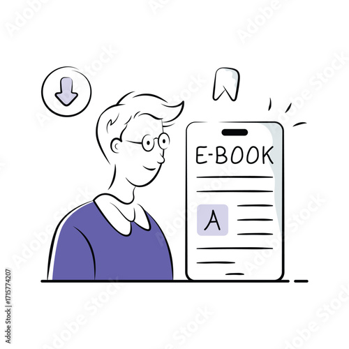 Take a look at this amazing illustration of ebook in modern style