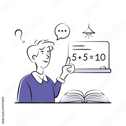 Take your hands on this amazing illustration of math class in trendy style