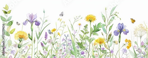 spring flowers and grass