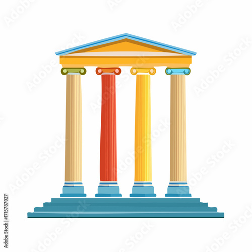 Four pillars diagram. Clipart image isolated on white background