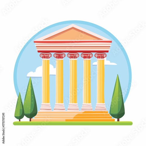 Four pillars diagram. Clipart image isolated on white background