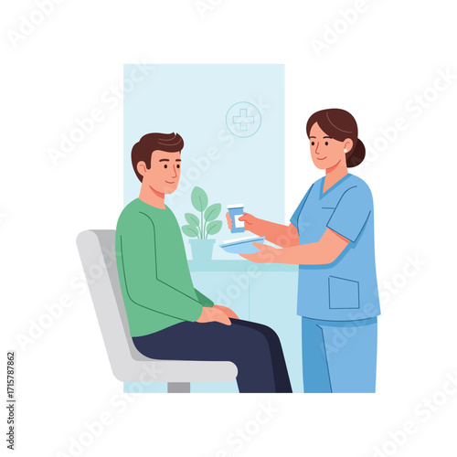 Nurse Giving Medicine to Patient