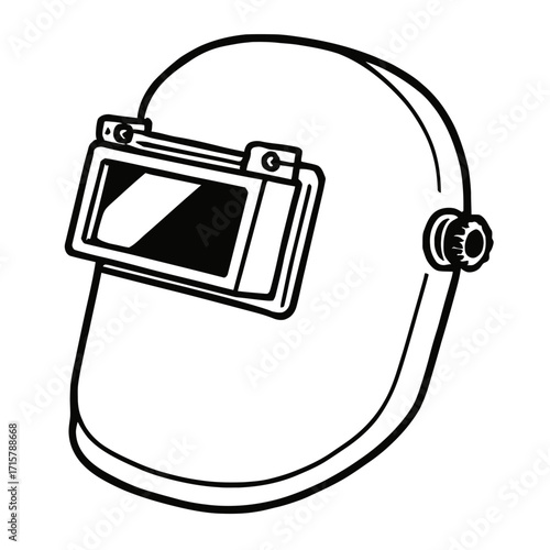 Welding Helmet Outline Icon - Industrial Safety Symbol