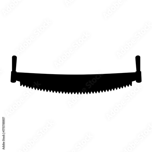Crosscut Saw for Two People - Old Woodworking Tool Silhouette