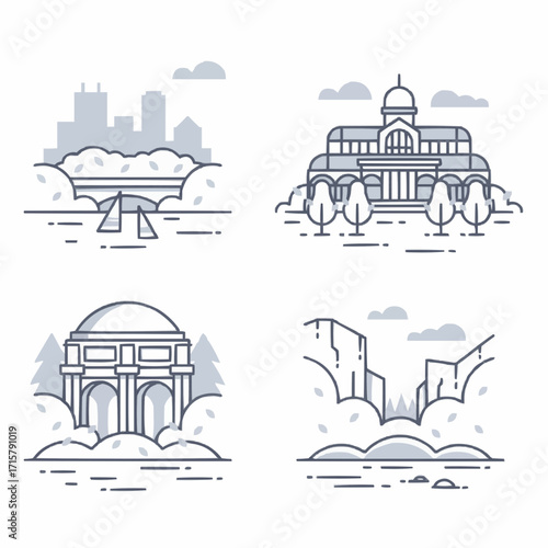 Explore iconic cityscapes, majestic architecture, ancient monuments, and breathtaking natural wonders with this versatile collection.