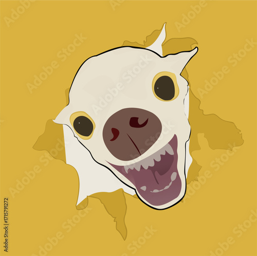 Angry Dog Meme, Vector Illustration