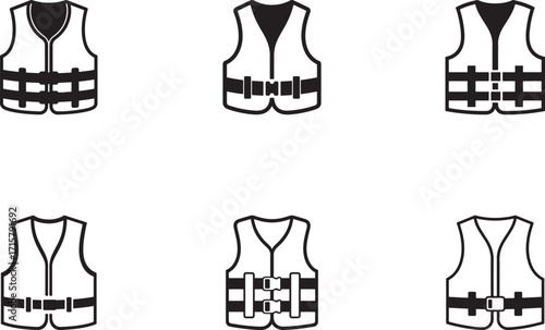 life jacket silhouette on white background