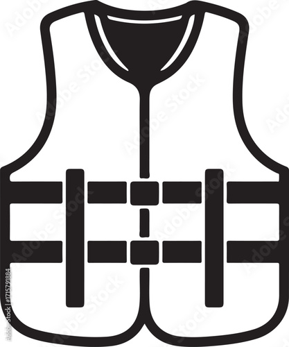 life jacket silhouette on white background