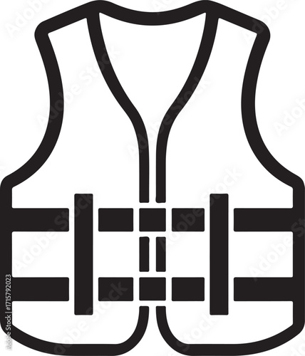 life jacket silhouette on white background