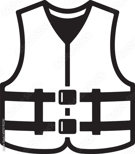life jacket silhouette on white background