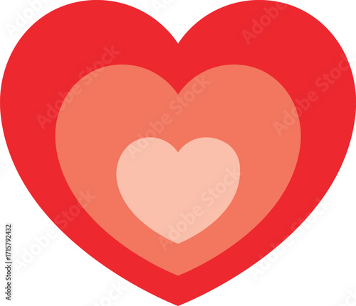 a beautiful red and pink heart icon