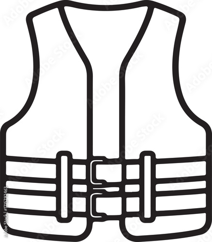 life jacket silhouette on white background