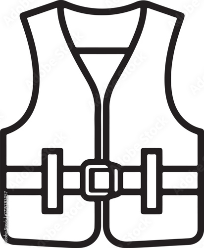 life jacket silhouette on white background