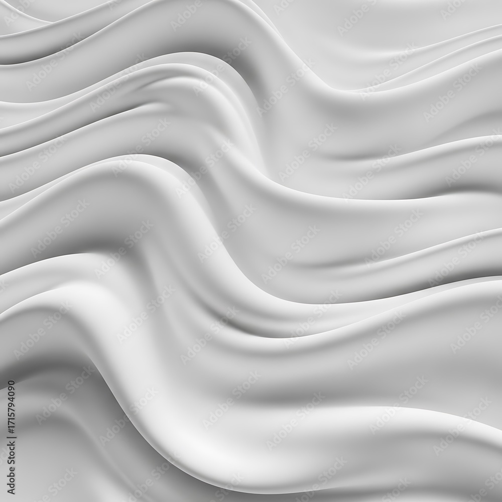 Obraz premium Smooth, flowing folds of a light gray fabric create a tranquil and elegant design.