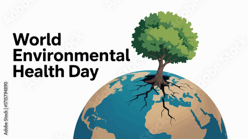 World Environmental Health Day Earth Globe with Tree