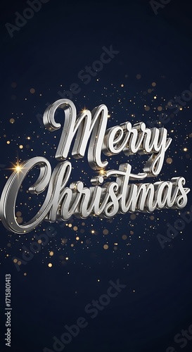 A festive holiday greeting featuring 3D text, displaying the phrase 