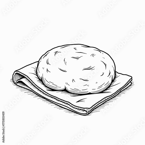 Dough resting on a cloth before baking in a kitchen  