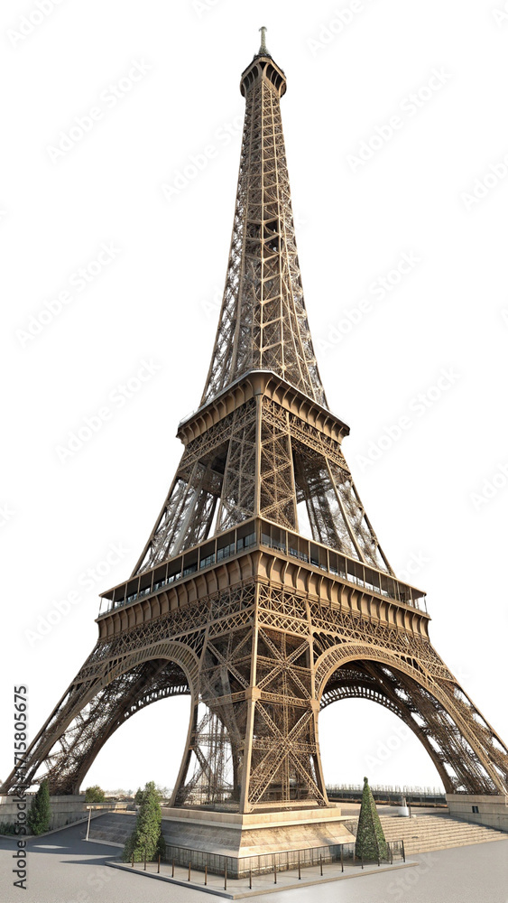 Fototapeta premium Eiffel Tower in Paris with intricate iron lattice structure