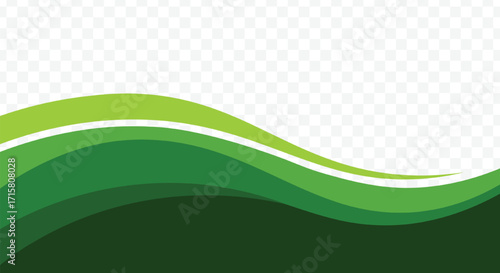 modern green wave shapes on a blank background for business decoration, banners and cover design
